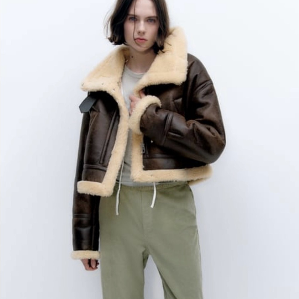 Zara shearling aviator jacket — perfect for chilly fall days